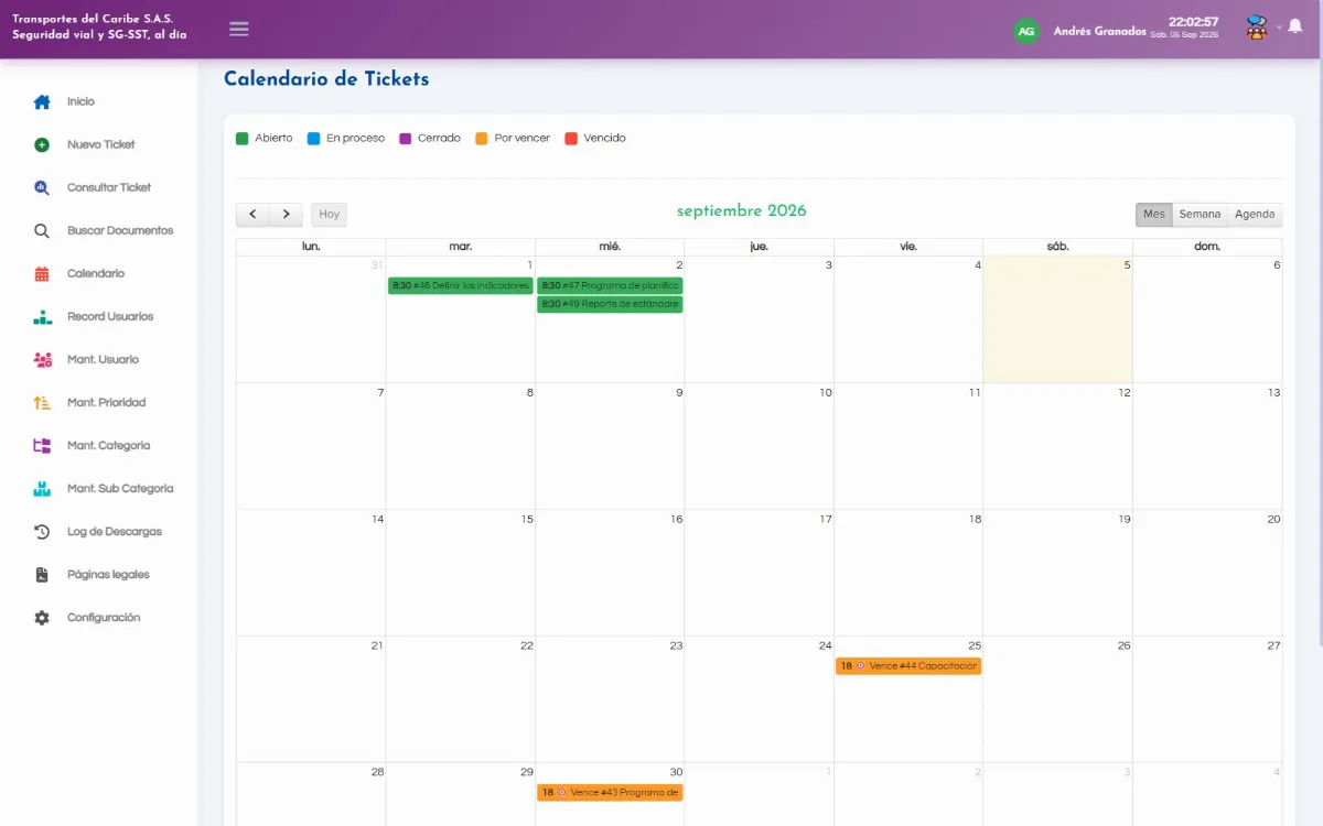 Calendario de vencimientos