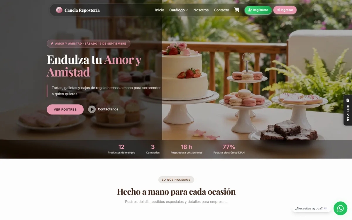 Canela Repostería · tienda de ejemplo