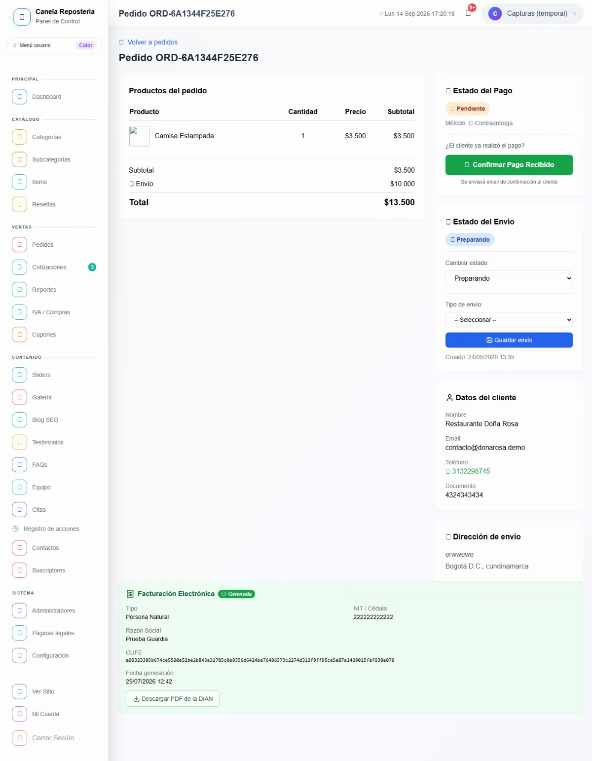 Factura con CUFE, lista